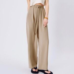 Zara Tan Wide-Leg Pants